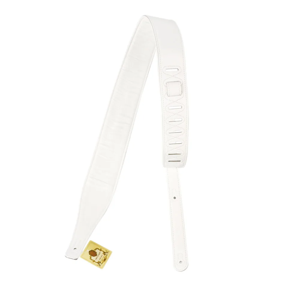 De cuero genuino acolchado ajustable correa de Guitarra negro o blanco fresco rayo correa para Guitarra acústica Bass Guitarra