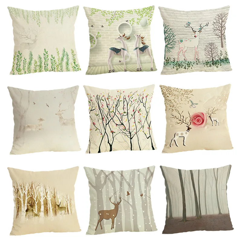 North American new linen pillow Plant hug pillowcase sofa can be customized | Дом и сад