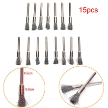 15 шт./лот 40 мм в упаковке электрическая шлифовальная проволочная щетка стальная вращающаяся щетка проволочная щетка шлифовальный станок инструмент