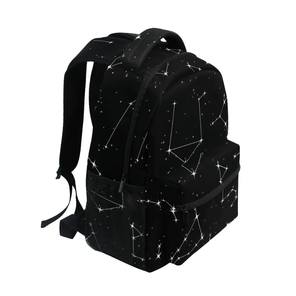 ALAZA, черный рюкзак с принтом неба и звезд, Женская Вместительная дорожная сумка, Студенческая школьная сумка, рюкзак для ноутбука для мужчин, подарок