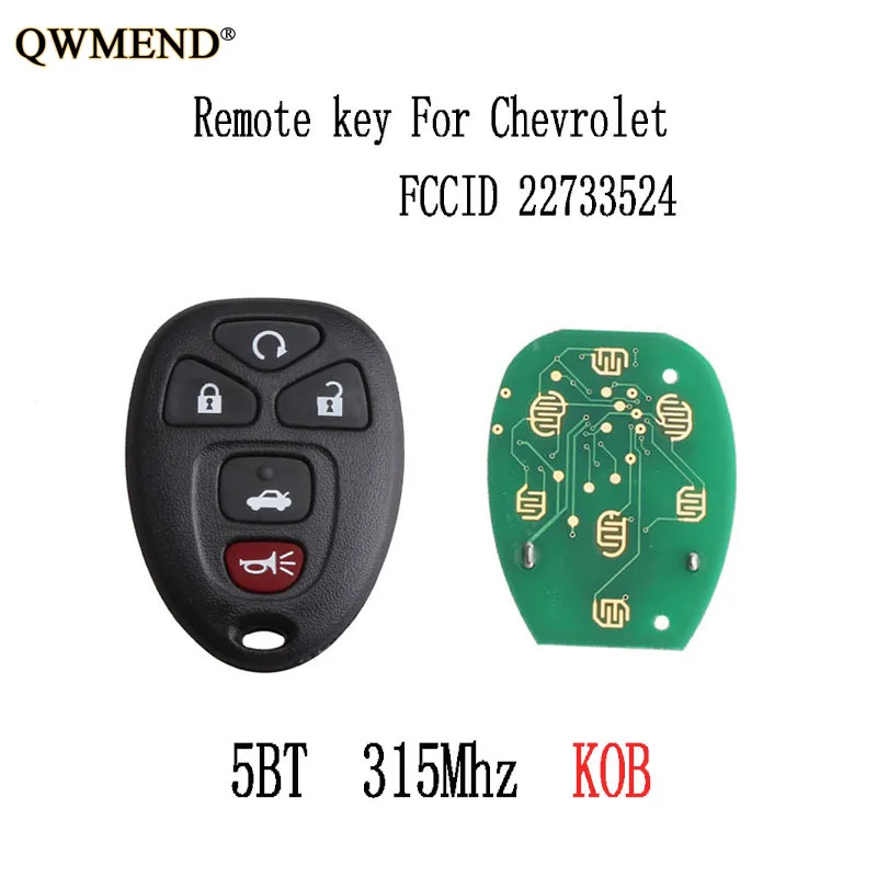 QWMEND 315 МГц дистанционный ключ DIY для Chevrolet Cobalt 2005 2010 Malibu 2004 2012 KOBGT04A 22733524