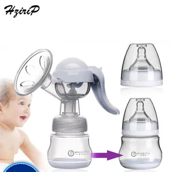 

Manual Massaging Breast Pump Silica Gel BPA Free Big Suction Breast Milk With Milk Bottle Nipple Function Breast Pumps 2 Colors
