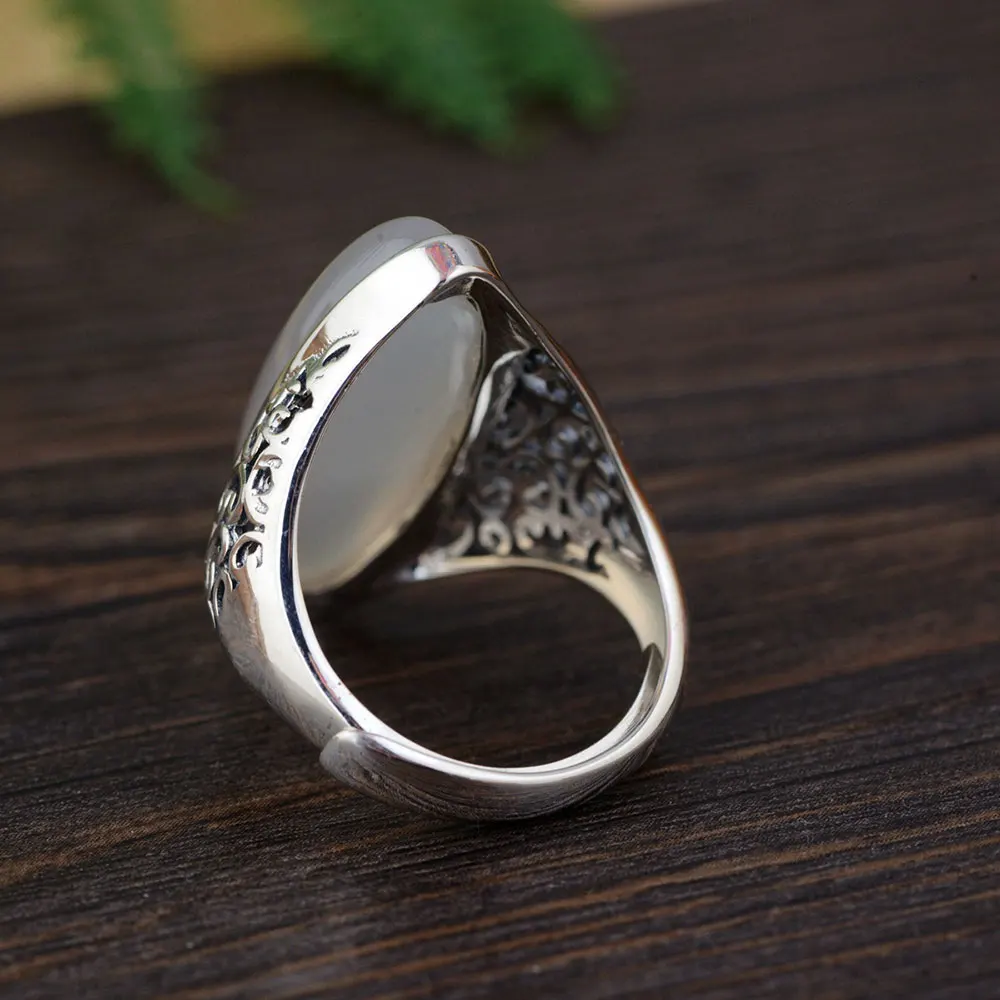 FNJ 925 серебряное кольцо, красный циркон, белый халцедон, черный камень,, Чистое Серебро S925 пробы, тайское серебро, кольца для женщин, ювелирные изделия