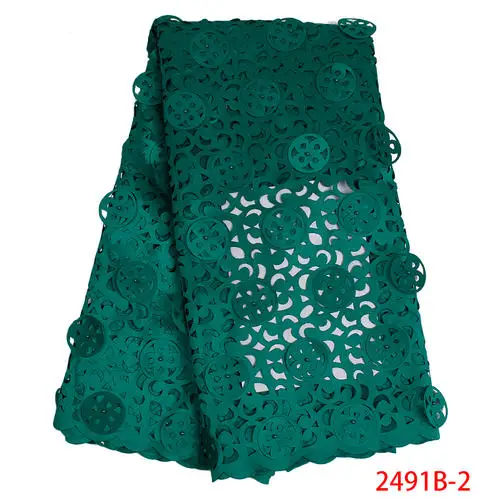 Последние нигерийские кружевные ткани с бисером высокого качества лазерная резка кружевной ткани африканские кружевные материалы для женского платья APW2491B - Цвет: 2491B-2