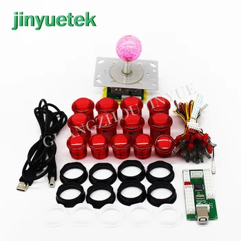 

Fast Delivery factory raspberry pi 3 kit botones joystick botones diy arcade kit led americano Zero Delay with lamp 1 player