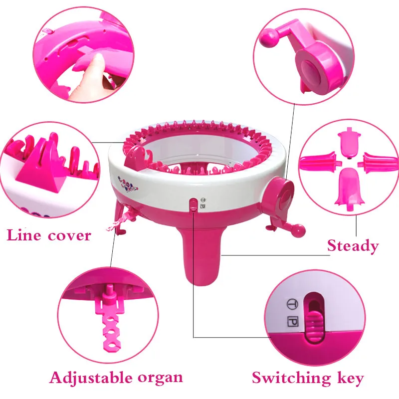 40 Needle Positions Big Hand Knitting Machine Weaving Loom knit for Scraf Hat Children Educational Learning DIY Knitting Tool    (8)