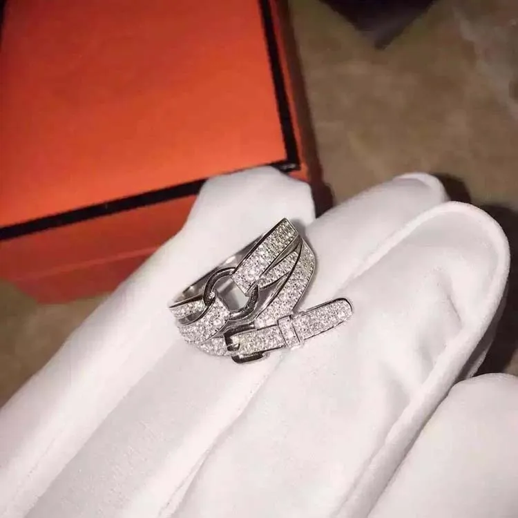 

Brand Design Exquisite fashion belt ring for women pure s925 Sterling Silver wedding love Ring top quality drop shipping