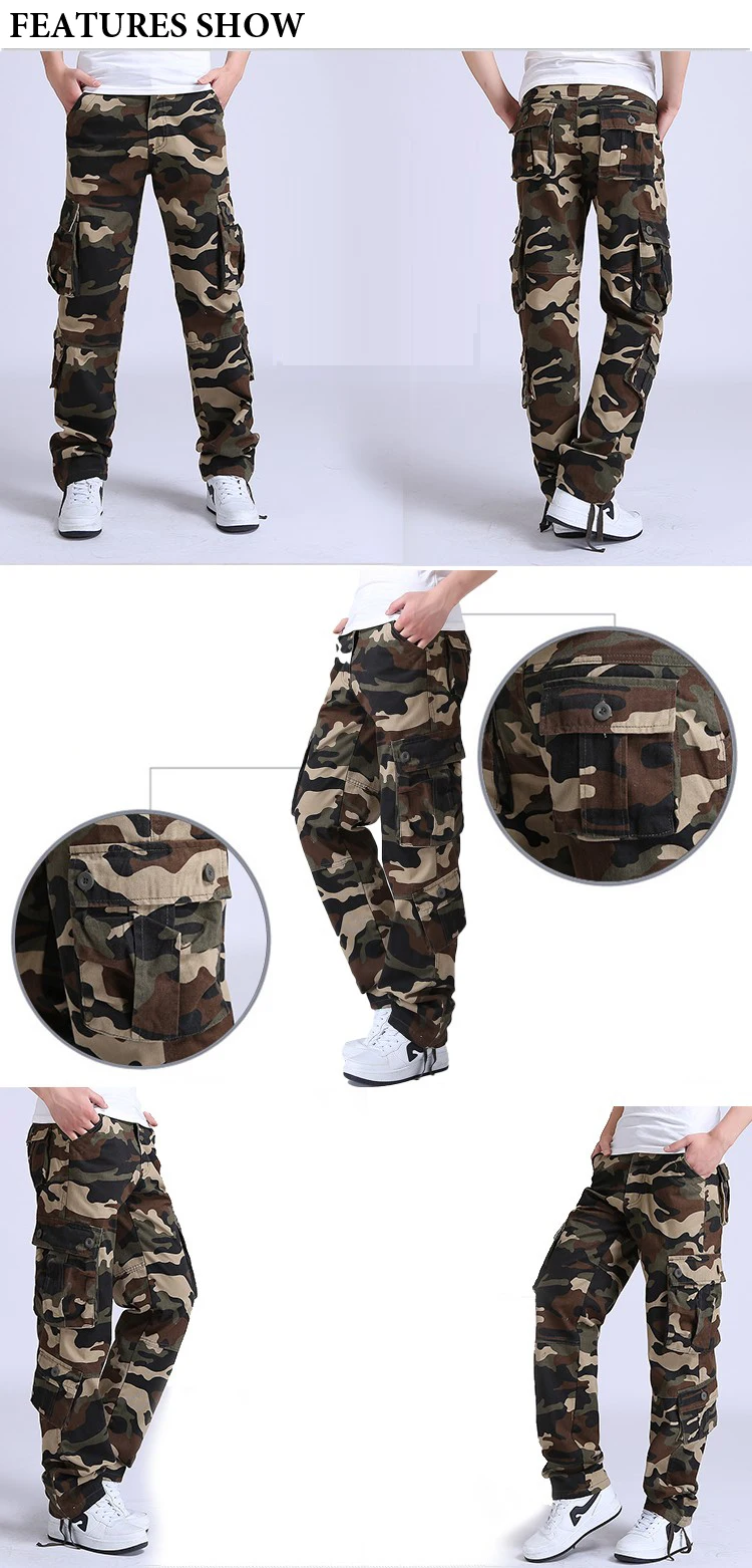30-44 высокое качество Мужские брюки карго милитари для Для мужчин с карманами комбинезоны тактические армейские брюки камуфляж Мода m8