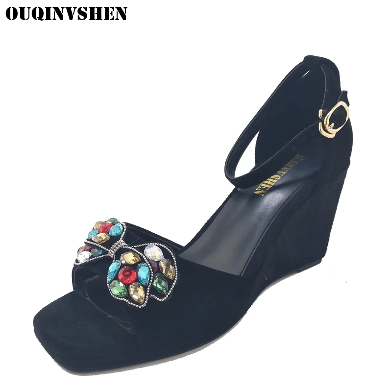 

OUQINVSHEN Crystal Women Sandals Fashion High heels Platform Casual Sandals Women Brand Shoes Butterfly Women Sandals Shoes