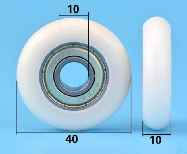 

DuoWeiSi 10*40*10mm Bearing pulley 6000zz POM POM guide wheel 3D printer bearing 79kg Inside 10mm