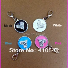 Новое поступление для животных смешанные цвета 26*2,0 мм Сердце горный хрусталь Pet бирки цинкового сплава собаки ярлыки в форме кота Жетоны для питомцев