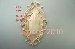 B1-3-45x25x2.5 см деревянные резные круглые накладка аппликация Неокрашенный Рамки дверь наклейка рабочих плотник цветок