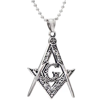 

Men's Silver Free Mason Pendant 316L Stainless Steel Freemason Masonic Pendant With Necklace