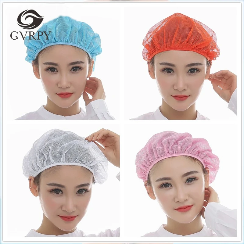 

2018 Factory Warehouse Elastic Caps Kitchen Restaurant Bakery Waiter Chef Work Wear Hats Men Women Mesh Breathable Workshop Caps