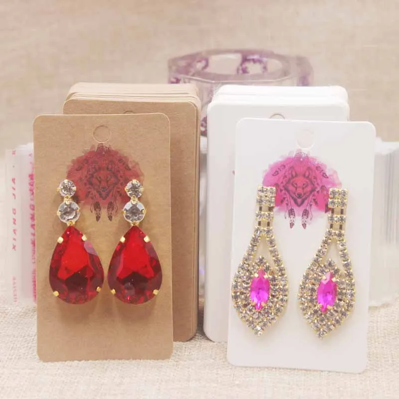 

2019 NEW arrival Kraft&paper Flower pattern earring&Stud display cards Jewelry display&Packaging cards 4cm*9cm can custom