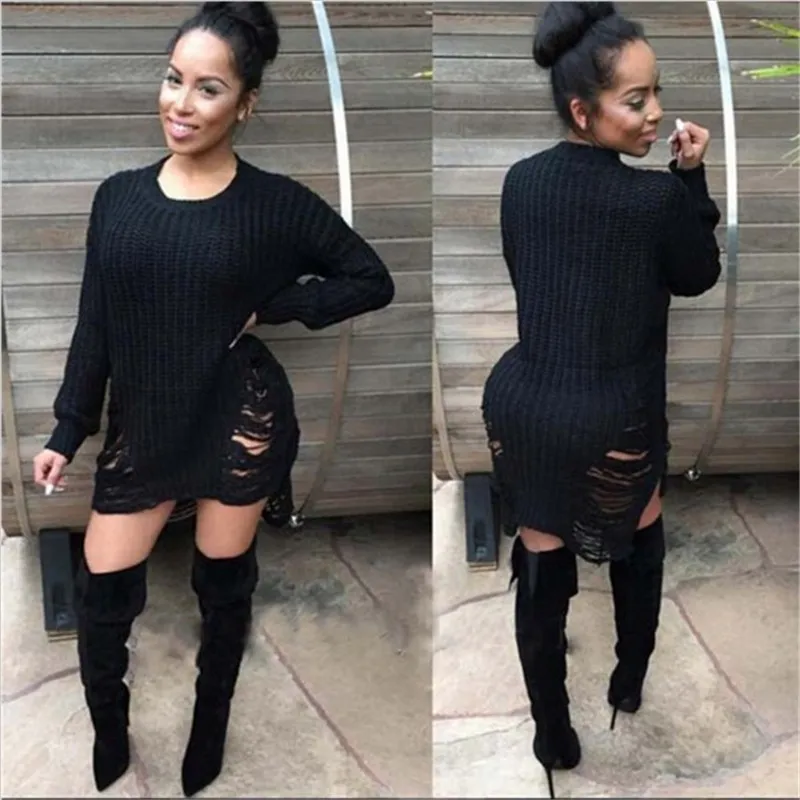 torn sweater dress