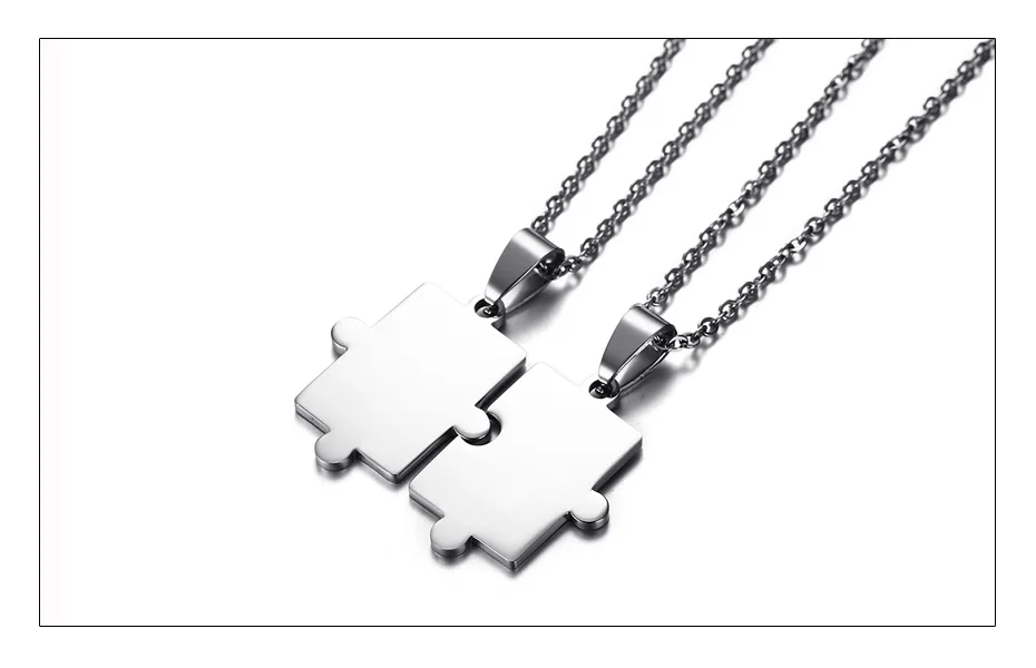 Meaeguet Free Engraving Puzzle Necklace For Best Friends Men Women Couple Stainless Steel Personalized Pendant Necklace Set (4)