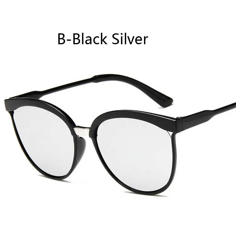 Занавес брендовые дизайнерские солнцезащитные очки женские роскошные пластиковые солнцезащитные очки классические ретро кошачий глаз уличные UV400 Oculos De Sol Gafas - Цвет линз: B-Black Silver