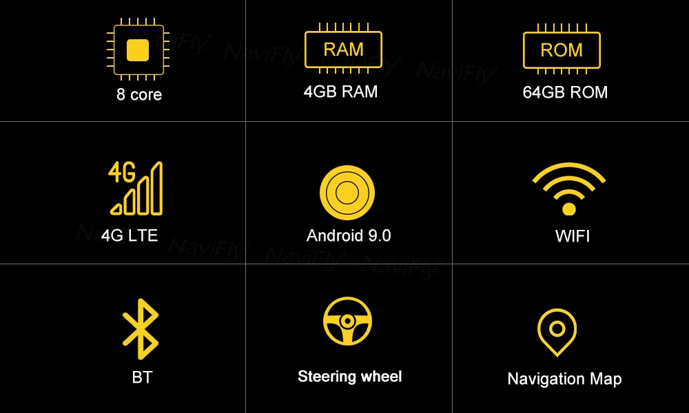 NaviFly Android 7,1/9,0 автомобильный мультимедийный плеер ips экран для BMW 5 серии E60 E61 E63 E64/3 серии E90 E91 E92 2004-2011 gps BT