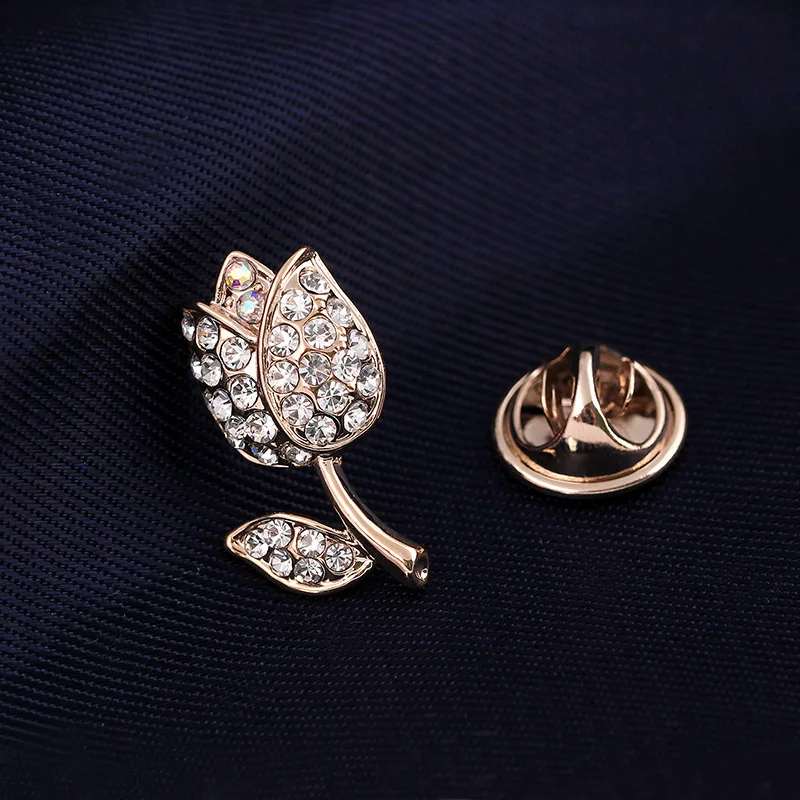 

OneckOha Rhinestone Flower Collar Pin Garment Dress Accessories Mini Brooch Pin