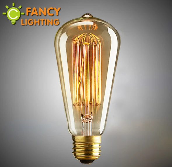  Retro lamp st64 vintage edison bulb e27 incandescent bulb 110v 220v light bulb 40w 60w filament lam - 32237071774