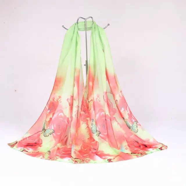 hot sale 2018 new women for 4 seasons scarves polka velvet chiffon bohemia flower fashion summer drop shipping mdh 4