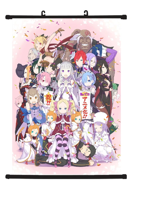 Японское аниме Re Zero kara Hajimeru Isekai Seikatsu постер настенный прокрутка домашний декор Re: