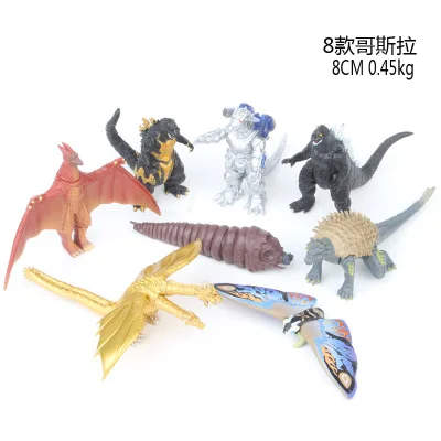 

8 Pcs/lot PVC Godzillaed Collectible Model Mini Cartoon Toys Dolls Q Version Action Figures Kids Children Toys Christmas Gifts