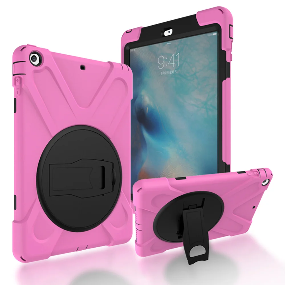 

Heavy Duty For iPad Air 1 Shockproof Armor Case Silicon + PC Kickstand Funda For iPad Air iPad 5 Cover Stand Anti-Drop