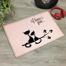 Мультяшный Кот плюшевый, с принтом бархатный коврик Коврик противоскользящий влагопоглащающая Поверхность Коврик для прихожей домашний Декор коврик для ног Бытовая