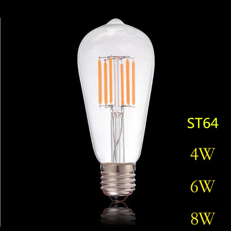 

10X AC220 V Vintage Edison Darkening Light LED Lamps E27 ST64 Warm White 2200K 2700K Darkening Lamp Retro Lights for Home Decor