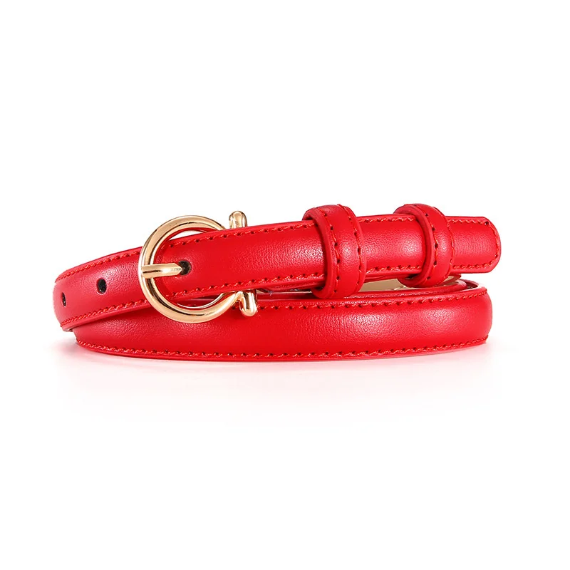 

2019 Designer Dress Belt Skinny Narrow Female Belt Fashion Women Belts Genuine Leather Waist Strap Good Quality Alloy Pin Buckle