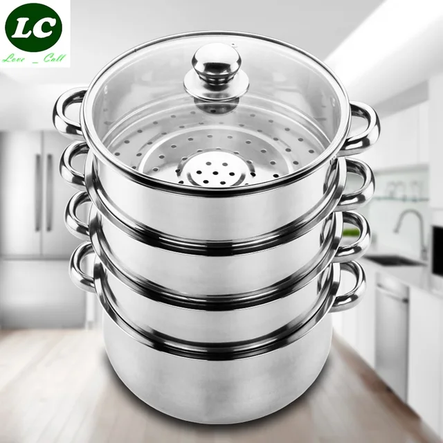FREE SHIPPING cooking steamer pot 4 LAYER 28CM INOX COOKING stainless