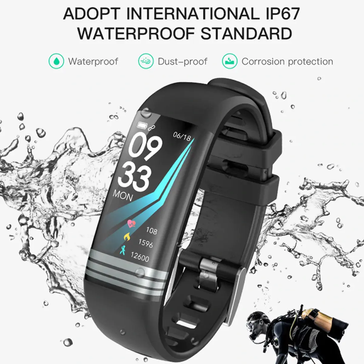 New G26 Color Screen Blood Pressure Smart Bracelet Fitness Watch Fitness Tracker Waterproof Smart Band Heart Rate Wristband