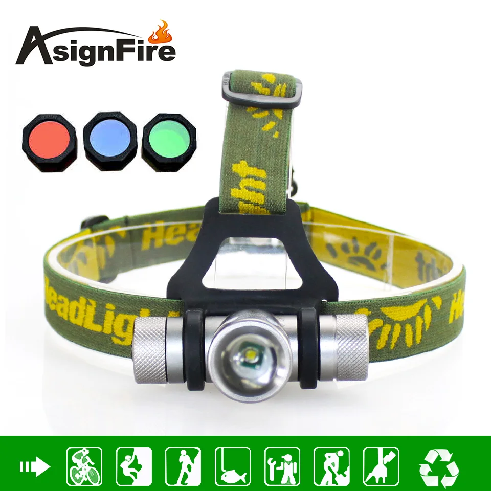 Headlamp 1000 Lumens 4 Color CREE Q5 LED Headlight Zoom LED Head Light With Green Red