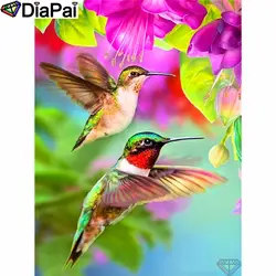 DIAPAI 100% полный квадратный/круглый дрель алмазная живопись 5D «сделай сам» "Птицы и цветы" Diamond вышивка вышивки крестом 3D декор A19885