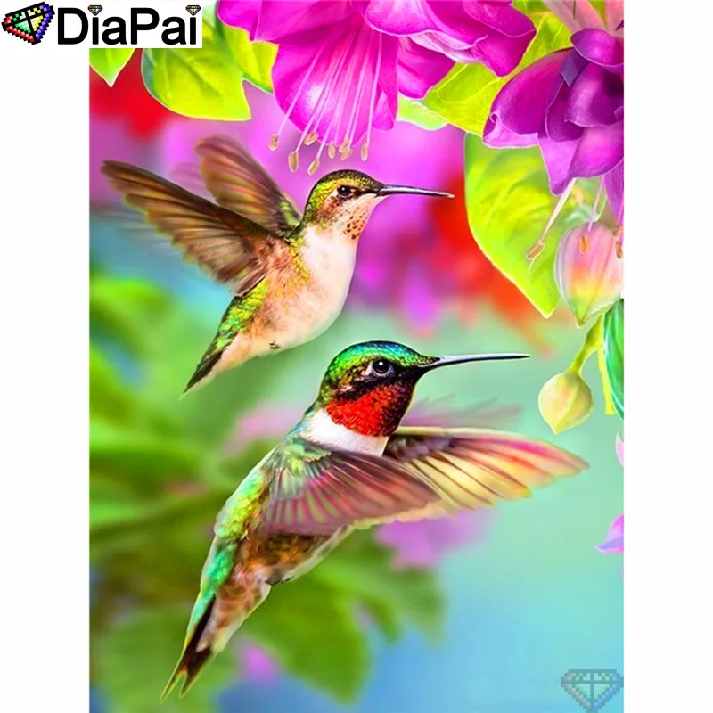 DIAPAI 100% Full Square/Round Drill 5D DIY Diamond Painting &quot Birds and flowers&quot Embroidery Cross Stitch 3D Decor A19885 | Дом и сад