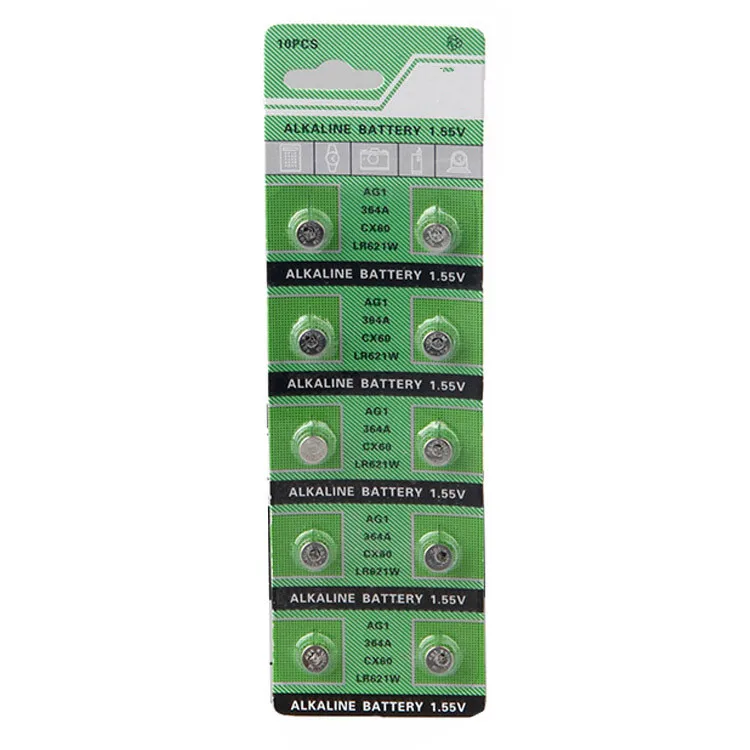 10PCS AG1 Watch Battery Cell 364 SR621SW LR621 621 LR60 CX60 Alkaline Button Coin Batteries | Электроника