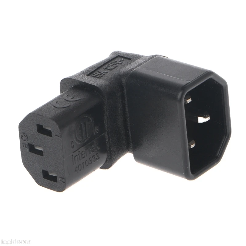 

1PC Right Angled IEC Adapter Up Angled IEC 320 C14 To C13 For LCD/LEC TV Wall Mount -B119