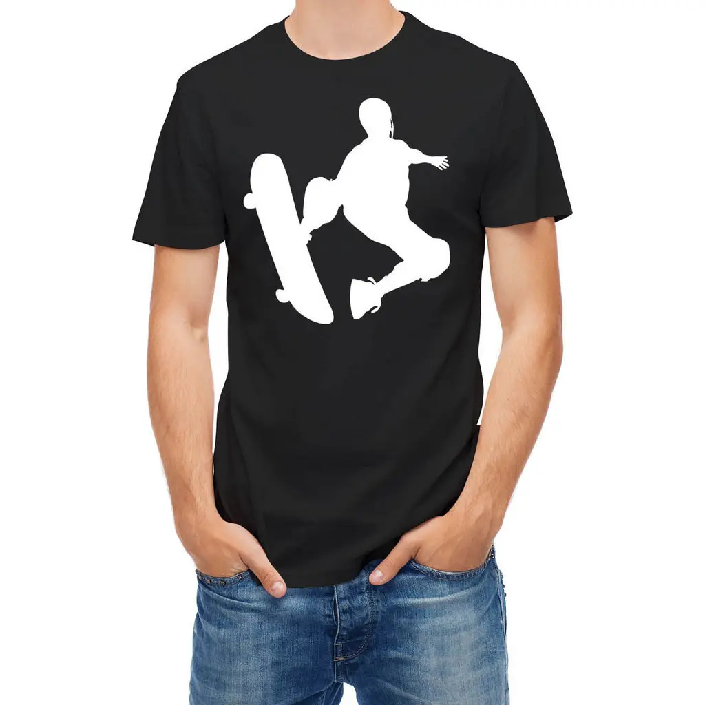 T Shirt Skateboard Figure Tee Shirt for Men O Neck Tops Male Short