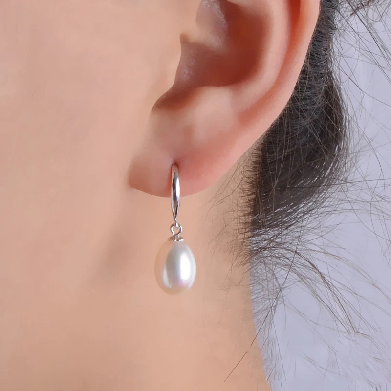 Real freshwater gray pearl earrings for women,wedding 925 sterling silver jewelry black natural pearl earring girl birthday gift