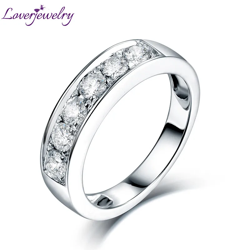 Loverjewelry кольца для пары Loving Diamonds обручальное кольцо Настоящее 18 К белого золота обручение Aniversary группа подарок на день Святого Валентина