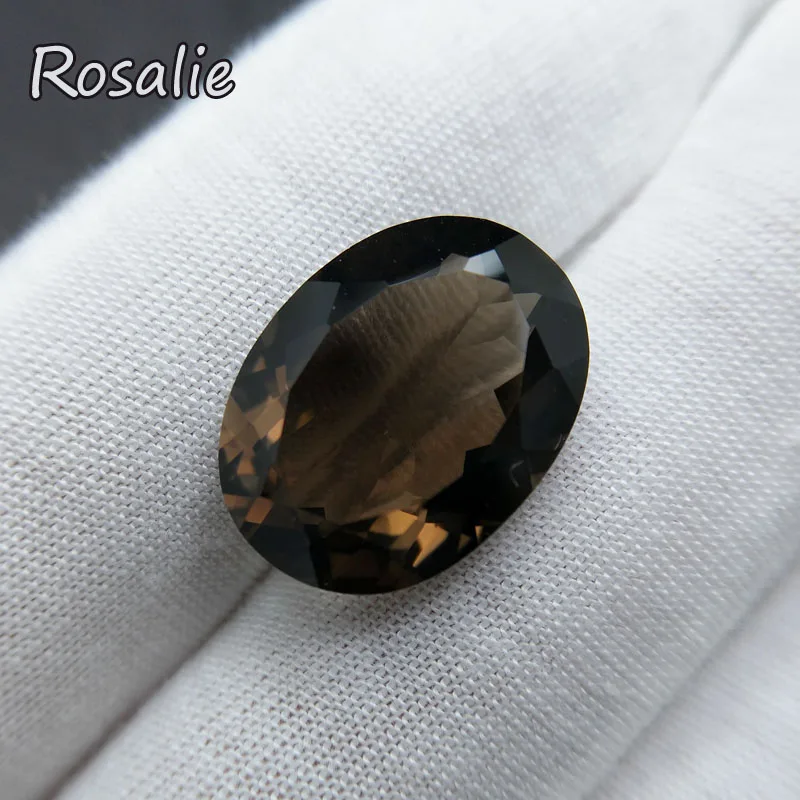Rosalie,BIG 16CT UP Natural loose gemstone smoky quart oval cut 15*20mm