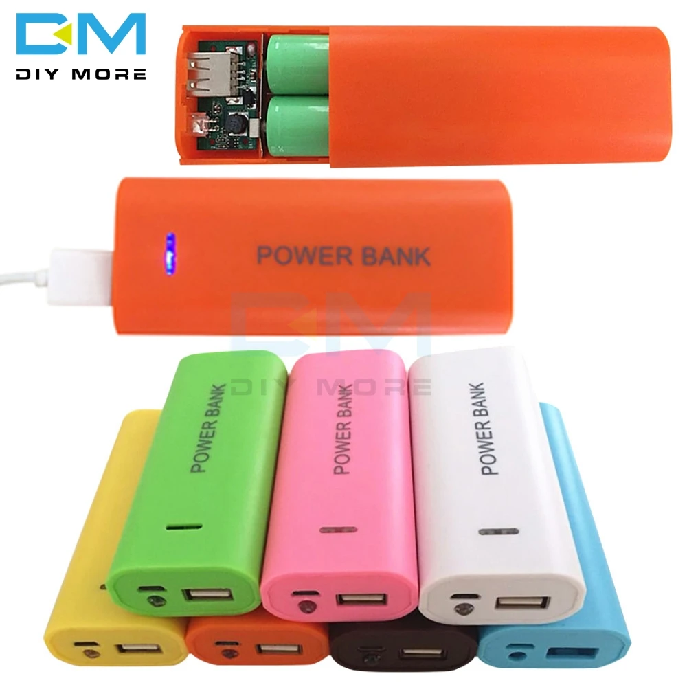 

Candy Color Fashion 5600mAh 2X 18650 USB Power Bank Battery Charger Case DIY Box for cell phone For 18650 Li-battery DC 5V 1A