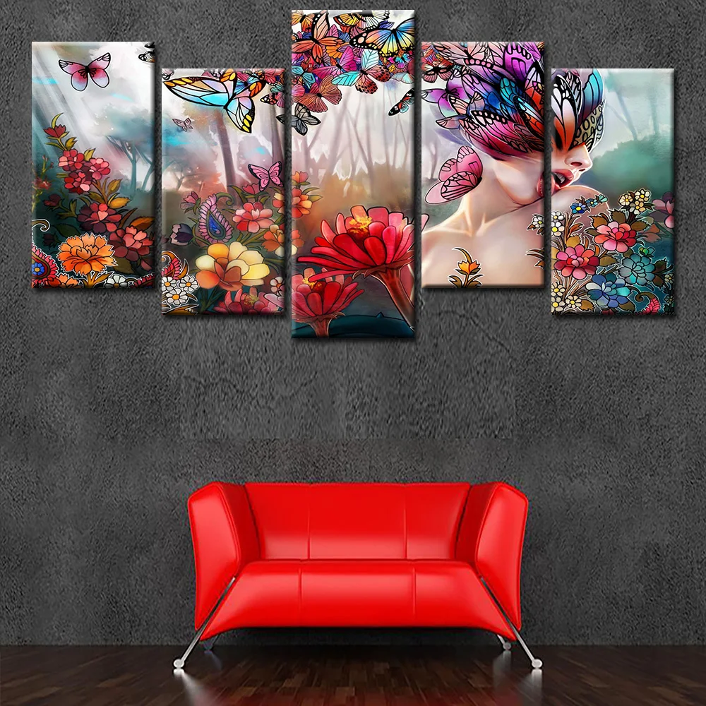 HD-Printed-Abstract-butterfly-girl-Painting-on (2)