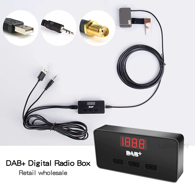 

DAB Box Only Europe 2Din Autoradio Usb Dab Car Radio Antenna For Universal Car Radio Tuner Receiver Dab+ Usb Cable Digital Audio