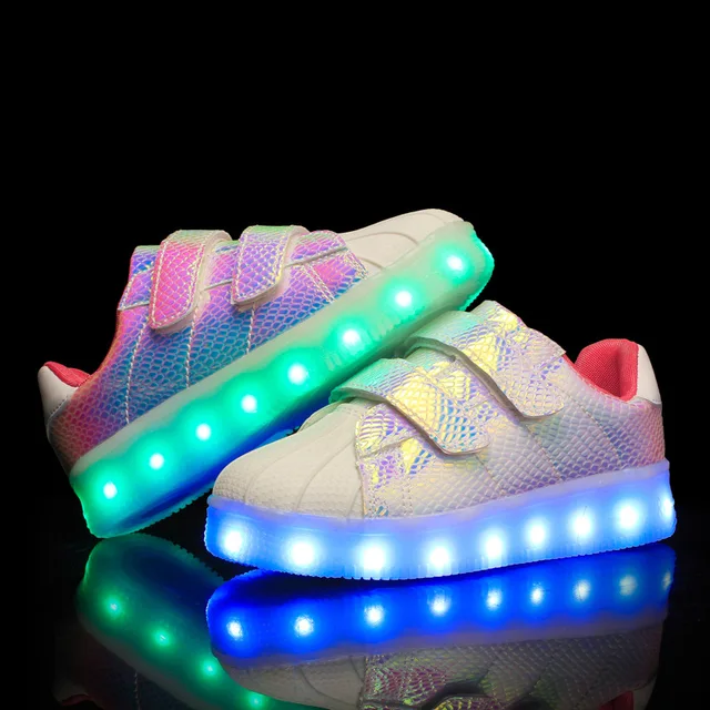 Zapatos LED de talla 25-37 para niños y niñas, Cargador USB luminoso, zapatilla de deportiva brillante con suela luminosa, zapatos con luz - Imagen 2