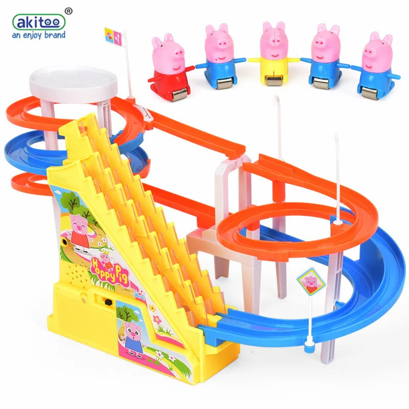Akitoo 1074 Rail игрушечный автомобиль горка сборка Электрический подъем вверх по