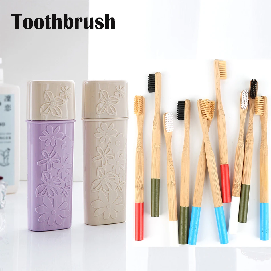 

New Natural Bamboo Toothbrush Bamboo Charcoal Toothbrush Low Carbon Bamboo Nylon Wood Handle Toothbrush 1 Pcs Brush