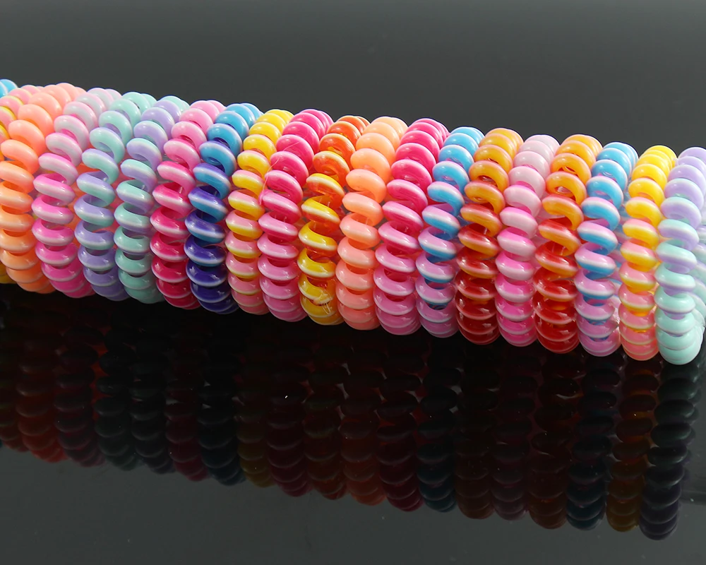 حار بيع Scrunchies سلك الهاتف اللثة للسيدات مرونة رباط شعر حبل الحلوى الملونة سوار كبير حجم Scrunchy